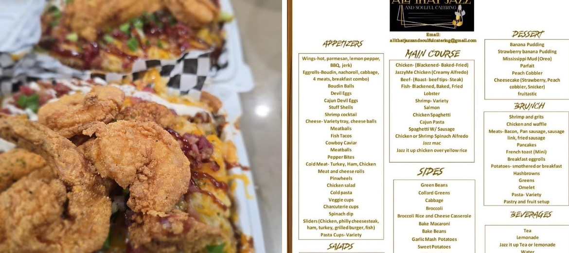 All That Jazz and Soulful Catering and Kitchen Menu