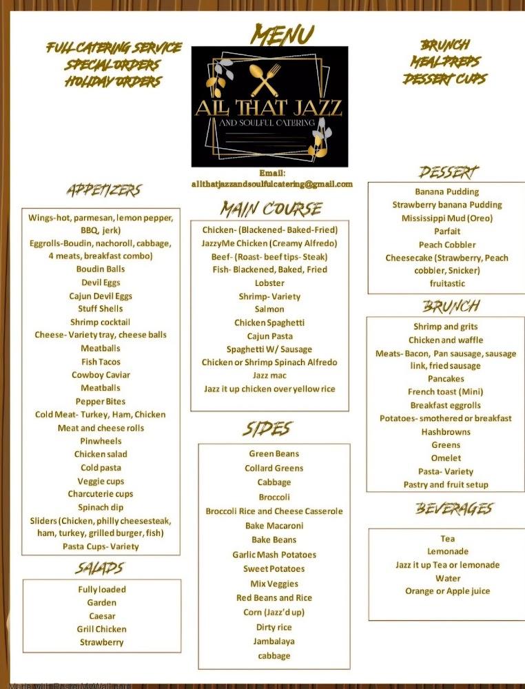 All That Jazz and Soulful Catering and Kitchen Menu image 1